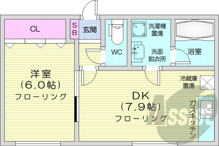 1DK、インターネット無料、シューズボックス