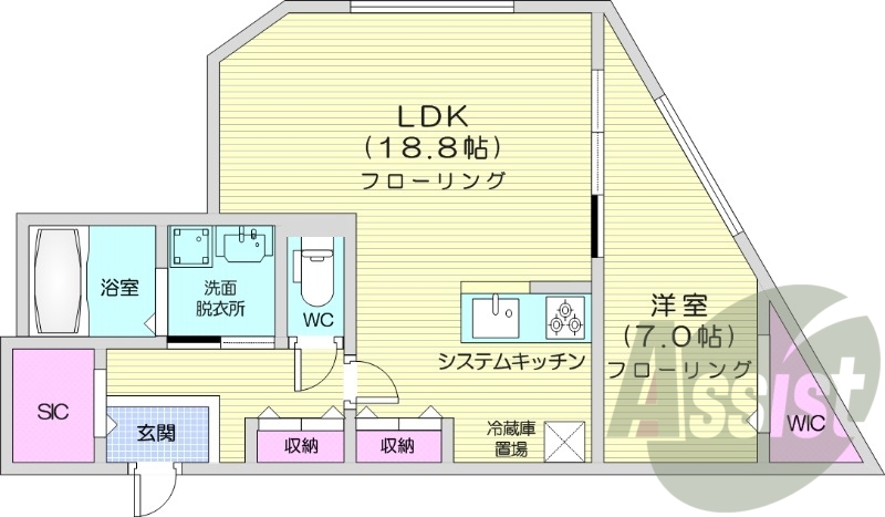 １LDK、エアコン、ガス料金上限、ネット使用料不要