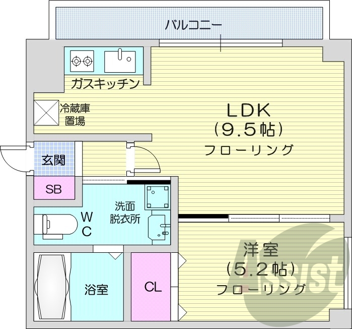 1LDK、エアコン、灯油暖房、ネット無料