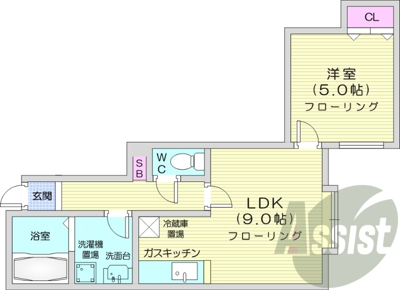 1LDK、シャンプードレッサー、モニタ付インターホン