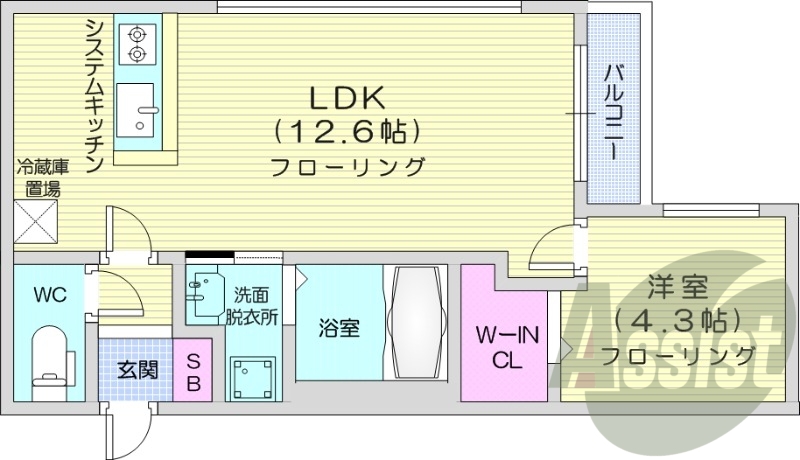 1LDK、エアコン、ネット無料、オートロック