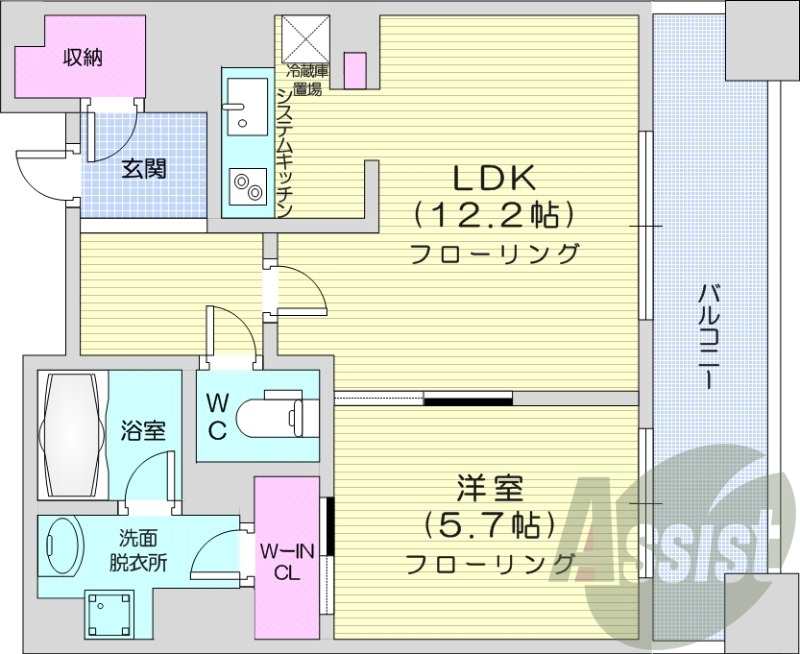 1LDK、都市ガス、浴室乾燥、追い焚き、エアコン