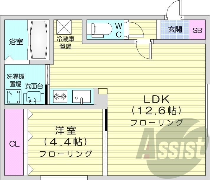 1LDK、角部屋、ペット相談、オートロック、エアコン