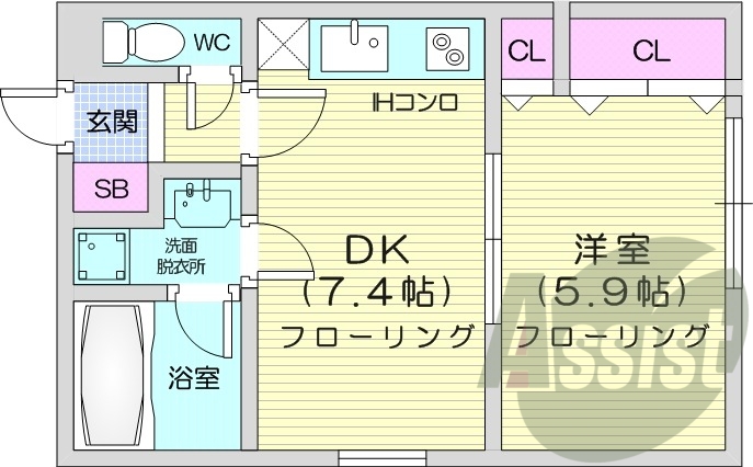 1DK、エアコン、オール電化、トランクルーム
