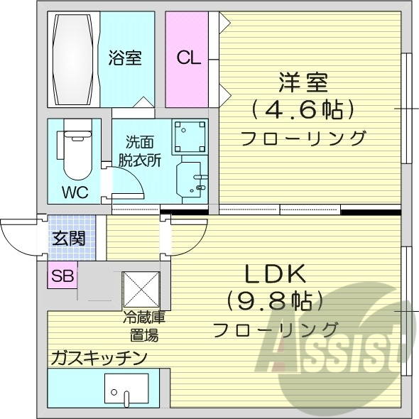 1LDK、エアコン、ネット使用料不要、灯油暖房