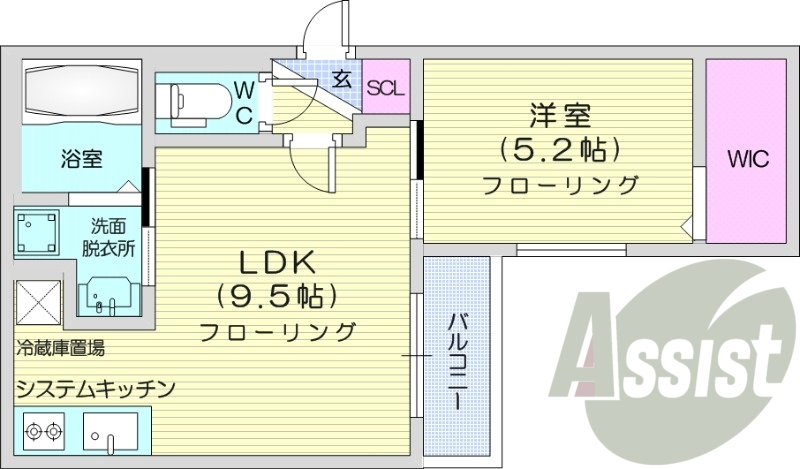 1LDK、浴室乾燥機、都市ガス、エアコン