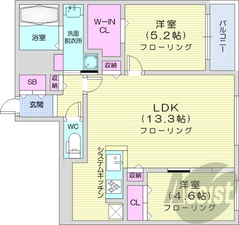 2階の間取り図