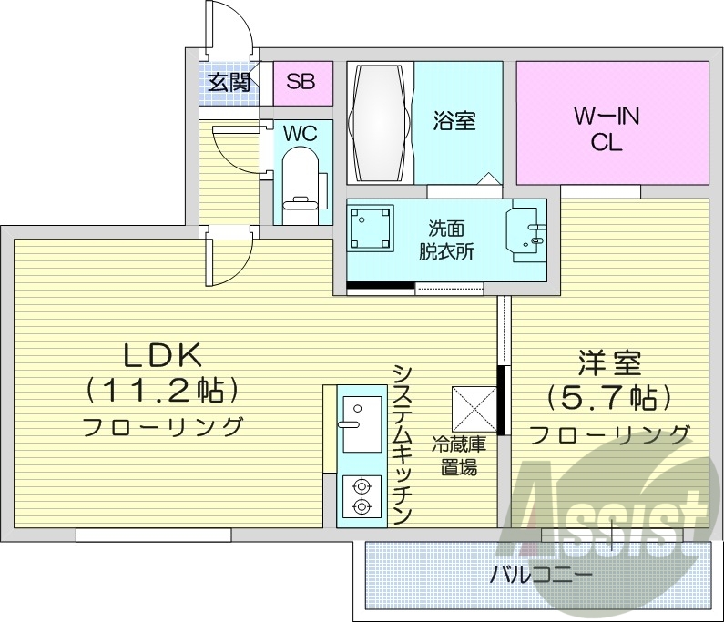 1LDK、エアコン、灯油暖房、ネット無料