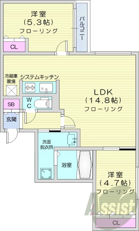 2階の間取り図