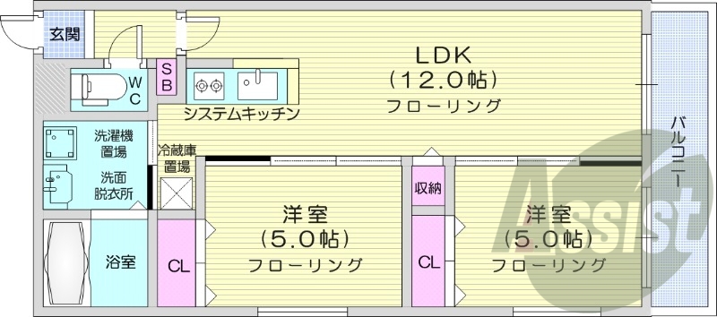 2LDK、ペット相談、エアコン、ガスリミット