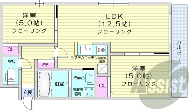2LDK、ペット相談、エアコン、ガスリミット