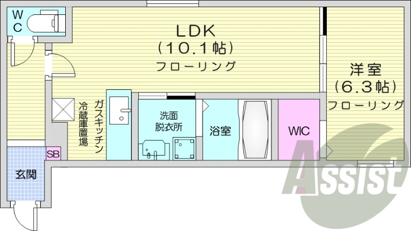 1LDK、エアコン、浴室乾燥機、追い焚き、ガスリミット