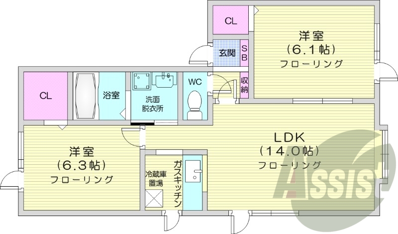 2ＬＤＫ、灯油暖房、洗面化粧台、インターホン