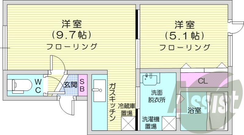 1LDK、シャワートイレ、灯油暖房、独立洗面台、ペット相談