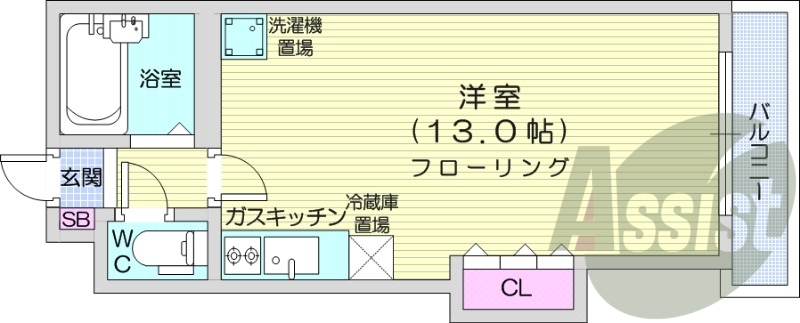 1R、灯油暖房、オートロック、インターネット無料