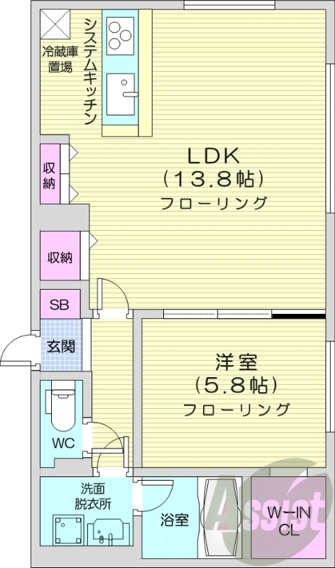 1LDK、都市ガス、ネット無料、エアコン、追い炊き