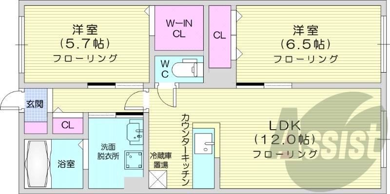 2LDK、灯油暖房、温水洗浄便座、カメラ付きインターホン