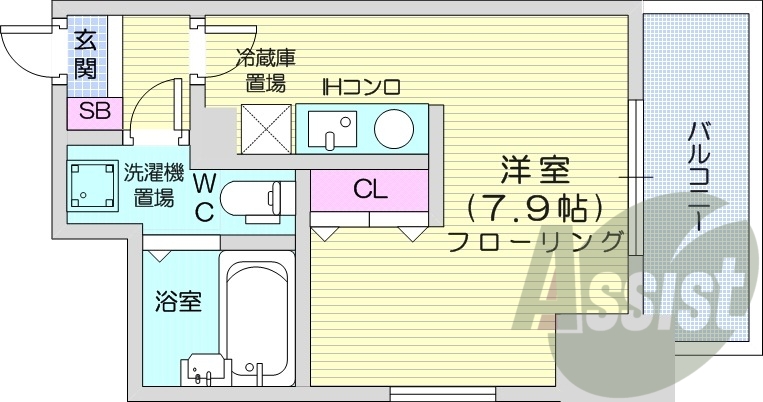 1R、オートロック、角部屋、最上階、ネット使用料無料