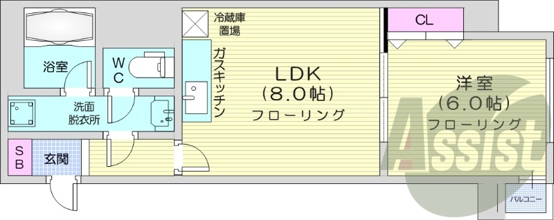 1LDK、灯油暖房、クローゼット、シューズボックス
