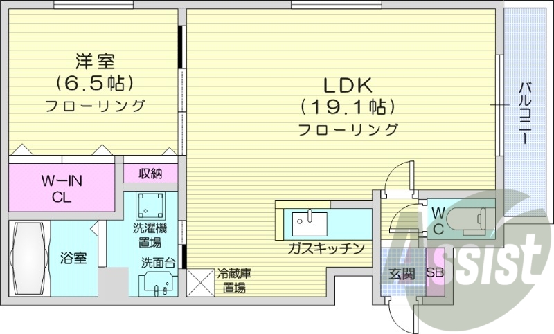 1LDK、灯油暖房、独立洗面台、エアコン、クローゼット