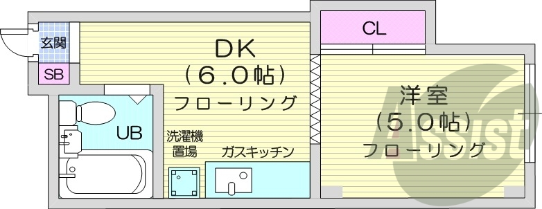 1DK、ネット無料、シューズボックス、モニター付き
