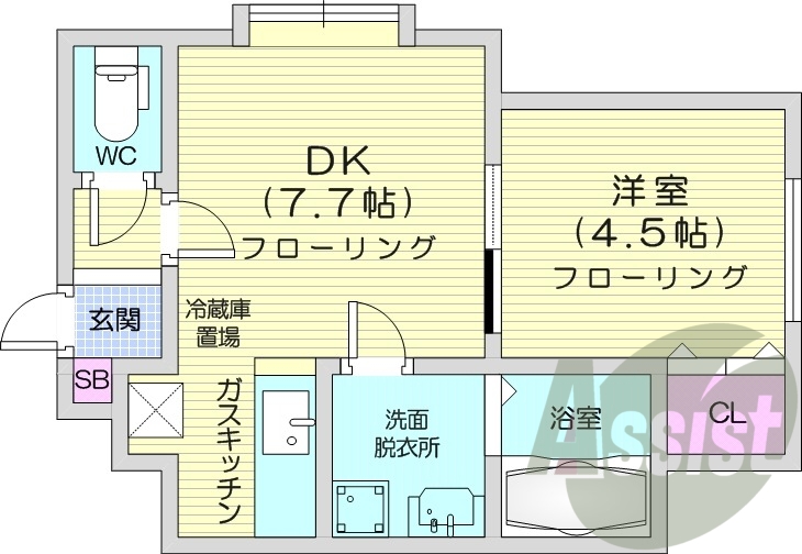 1DK、温水洗浄便座、灯油暖房、ネット使用料不要