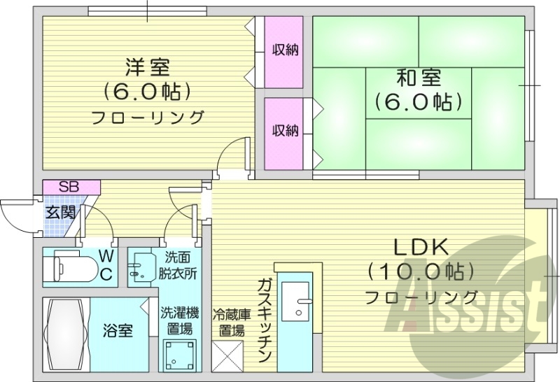 2LDK、灯油ボイラー、トランクルーム、灯油暖房