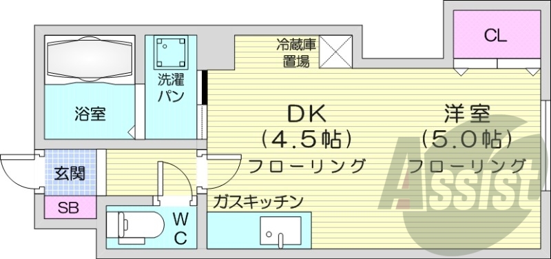 1DK、灯油暖房、ネット無料、バストイレ別