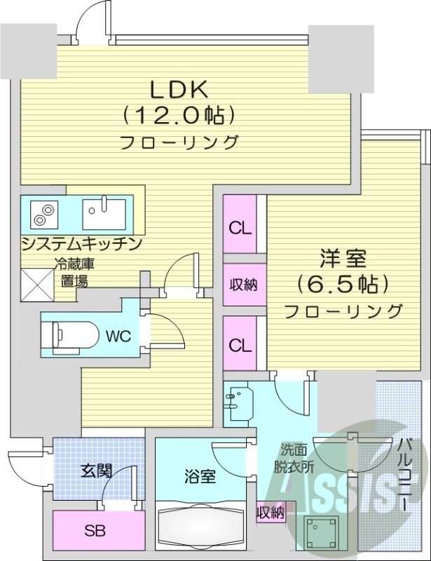 1LDK、都市ガス、浴室乾燥、追い焚き、エアコン