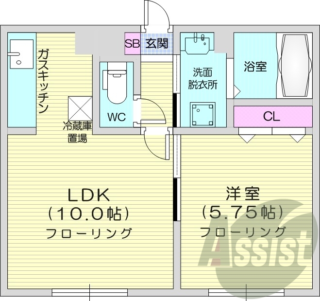 1LDK、エアコン、オートロック、ウォシュレット