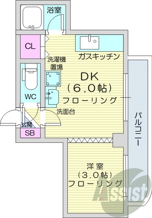 1DK、ネット無料、シャワートイレ、灯油暖房