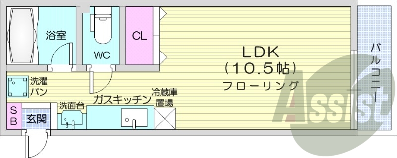 1K、暖房設備、収納、洗濯機置場、シャワートイレ