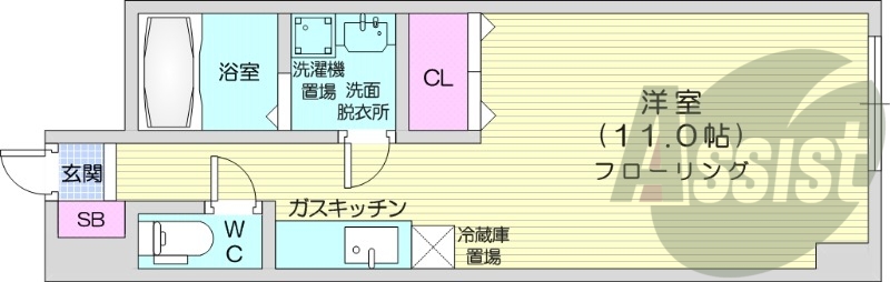 1R、エレベーター、ネット使用料不要、オートロック