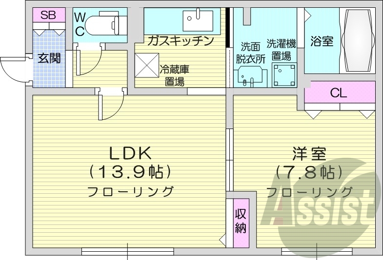 1LDK、灯油暖房、灯油ボイラー、ガスキッチン