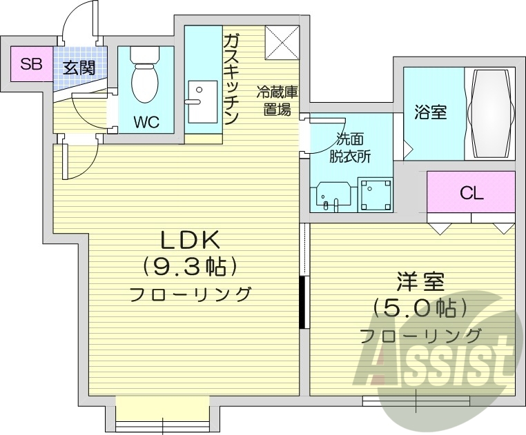 1LDK、エアコン、灯油暖房、ロードヒーティング