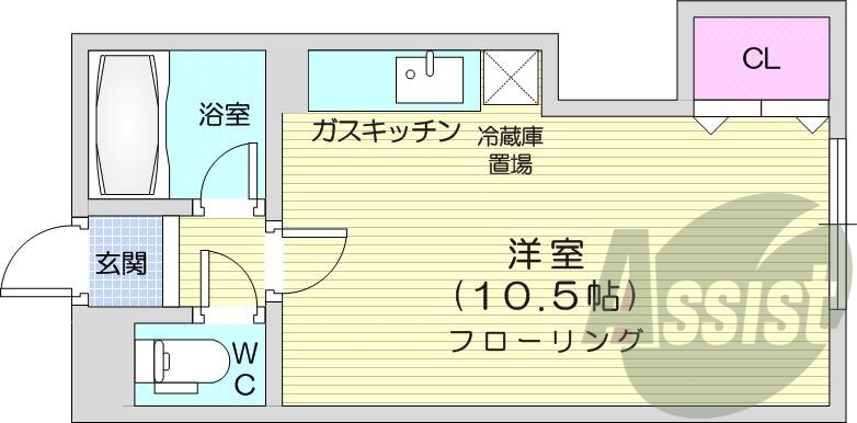 1R、モニタ付インターホン、シャワートイレ、ガス定額制
