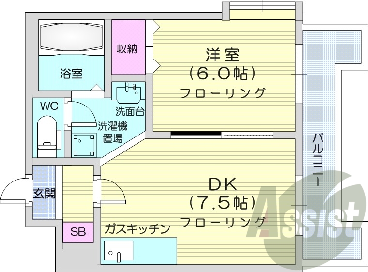 1DK、エレベーター、オートロック、トランクルーム