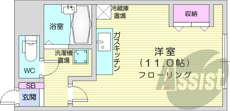 1R、灯油暖房、ネット無料、エレベーター、シャワートイレ