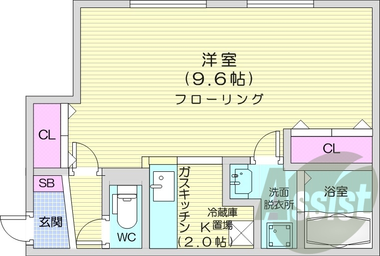 1k、エアコン、宅配ボックス、ネット無料