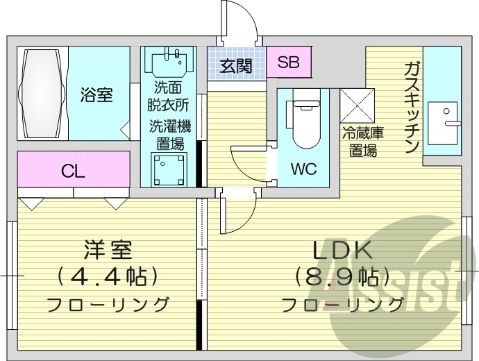 1LDK、ペット可、エアコン、灯油暖房、宅配ボックス