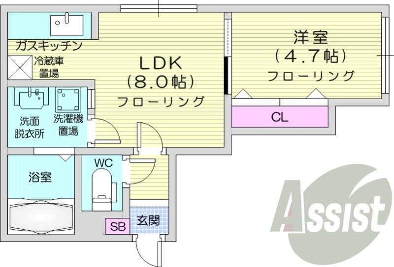 1LDK、ペット可、ネット無料、トランクルーム