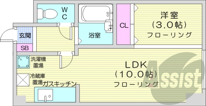 1LDK、光ファイバー、ロードヒーティング