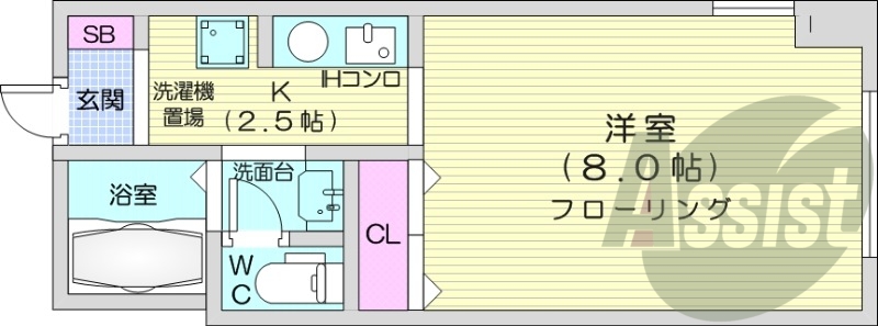 １K、ネット無料、デジタルキー、バストイレ別