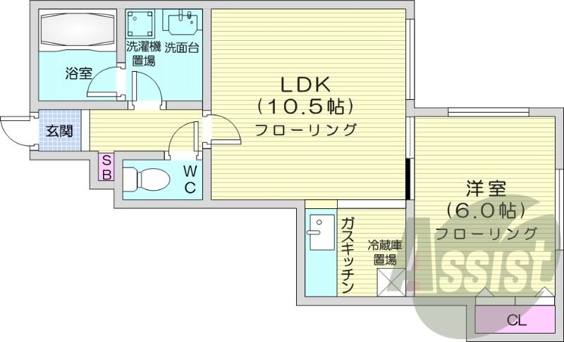 1LDK、トランクルーム、カメラ付きインターホン