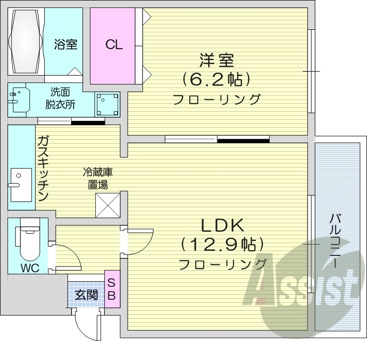 1LDK、エアコン、トランクルーム、オートロック