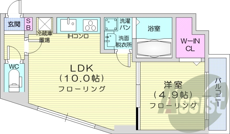 1LDK、オートロック、モニターホン、インターネット無料