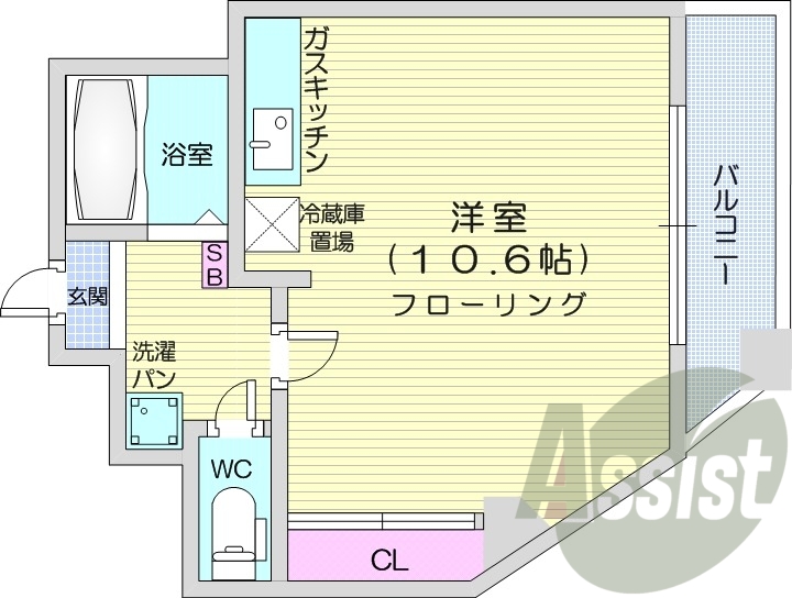 1R、モニターホン、灯油暖房、バストイレ別