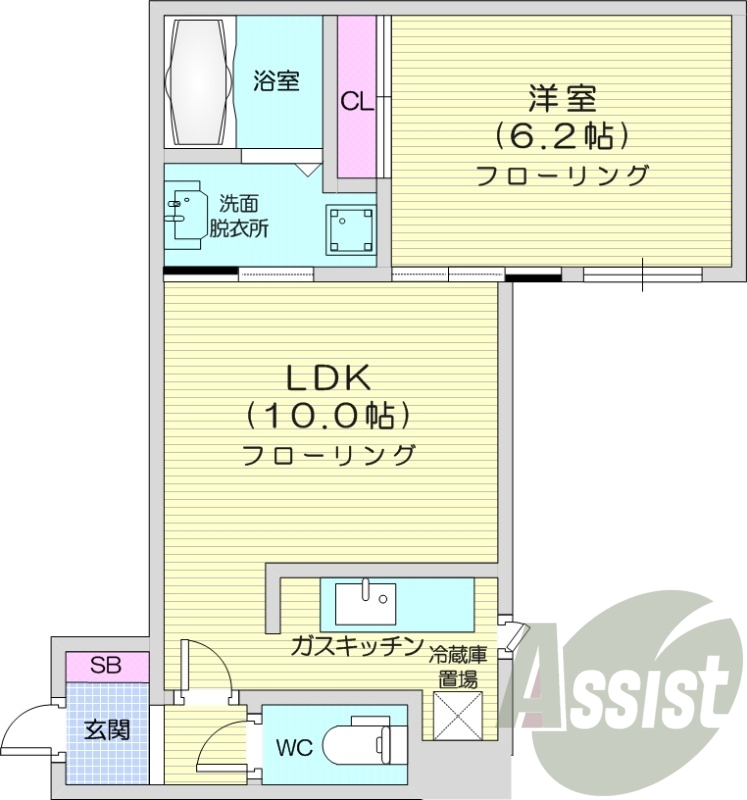 1LDK、エアコン、独立洗面台、灯油暖房