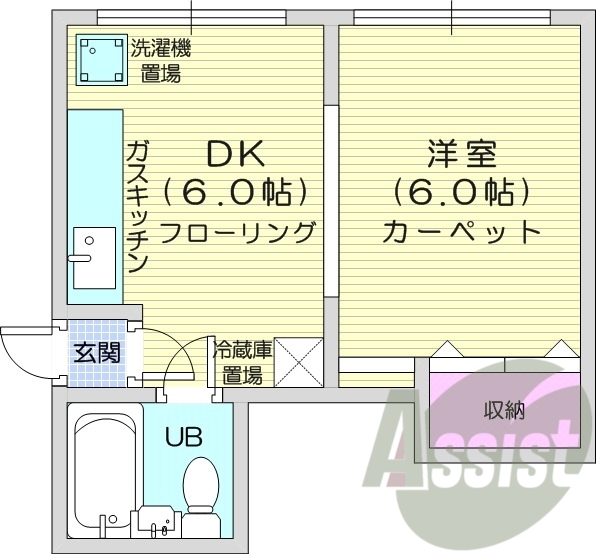 1DK、ペット相談可、灯油暖房、二人入居可