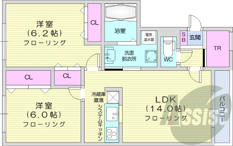 ２LDK、トランクルーム、ネット無料、ペット可